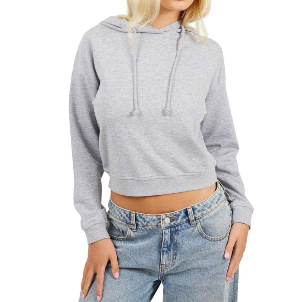 Brave Soul Womens/Ladies Crop Sweatshirt / Grey Marl
